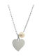 Aris Dentopoulos Jewellery Κολιέ με σχέδιο Καρδιά από Ασήμι με Πέρλες
