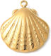 Steel Gold Hanging Seashell 17.5x15x4mm 1 piece
