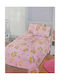 Bettwäsche-Set Einzel Baumwolle Pink 160x260cm 3Stück