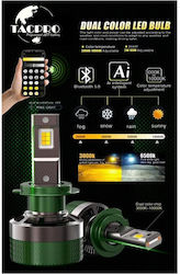 Tacpro Dual Color LED Car Lamp H1 Bluetooth & Adjustable Light Temperature 3000k–10000k Wmg-04913
