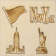 4pcs Wooden Craft Decoration 2-3 5cm New York