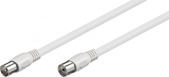 Goobay Antenna Cable Coax male - Coax female White 1m (66612) 1pcs