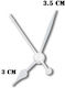 Metallische Weißer Uhrenzeiger 3-3,5cm