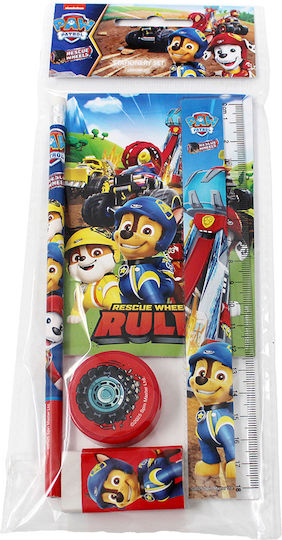 Gim Rescue Kids Stationery Set with Pencil, Sharpener, Eraser, Notepad and Ruler 5pcs