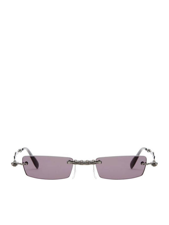 Kuboraum Maske Men's Sunglasses with Silver Metal Frame and Silver Mirror Lens