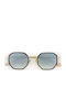 Eyepetizer Men's Sunglasses with Brown Tartaruga Metal Frame and Gold Gradient Lens 425184