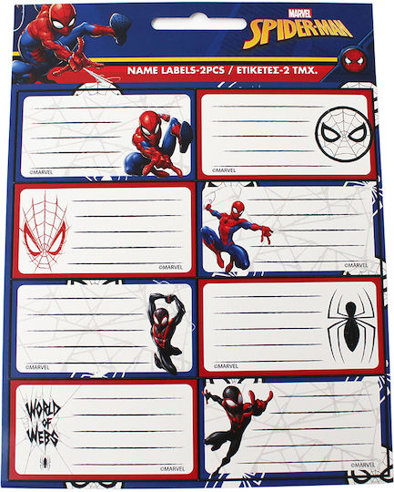 Gim Notebook Labels Spiderman 2pcs