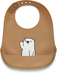 Kidnort Kidnort Αδιάβροχη Σαλιάρα Σιλικόνης με Τσέπη Brown για 3 m+