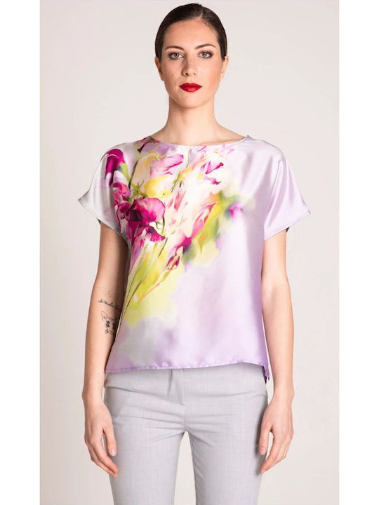 Edas Sepiola Casacca Maglia Fiori Μπλούζα Λιλά