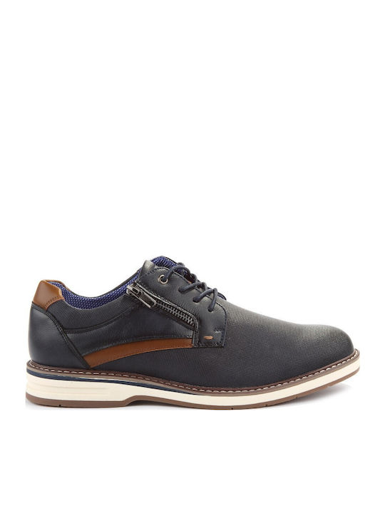 Fshoes Men's Synthetic Leather Casual Shoes Blue