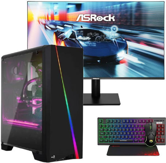 Vengeance Beast-Z2 Настолен Компютър Ryzen 7-5700G 16GB DDR4 512GB SSD Без Операционна Система и Модел на Монитор ASRock CL25FFA