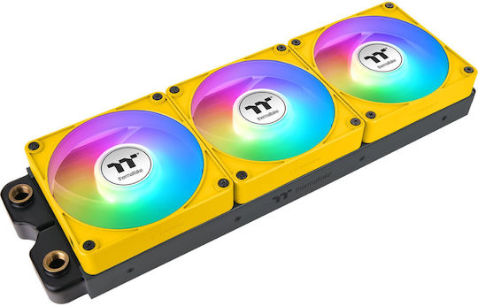Thermaltake CT120 EX Umkehrklinge Gehäuselüfter (2000rpm / 65,82cfm) mit ARGB Beleuchtung und Verbindung 3-polig / 4-Pin PWM 3 Stück Bumblebee