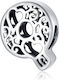 Silber Charm 925 Buchstabe Q Herzen Eingraviert