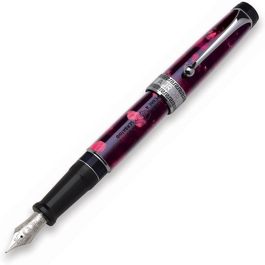 Aurora Optima Auroloid Writing Pen Burgundy with Blue Ink