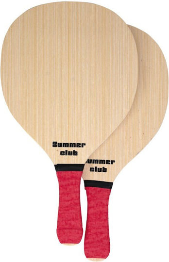 Summer Club Strandtennis-Schläger Polywood 41x23cm Rote Griff 13504