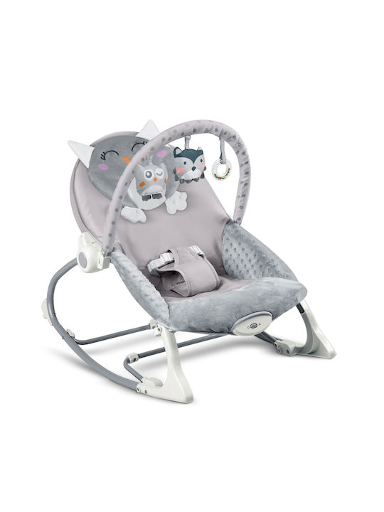Electric Relax pentru Bebeluși Sleepy Owl cu Vibrații Gri pentru Copil până la 18kg