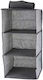 Clothing Organizer Fabric Hanging Shelf for Clothes in Grey Color 30x30x60cm