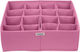 Ordinett Fabric Storage Case for Socks / Underwear / Belts / Ties in Pink Color 30.5x30.5x10cm 1pcs