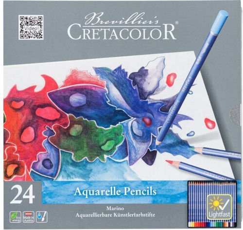 Σετ 24 Μολυβια Ακουαρελας Cretacolor Marino Μεταλλικη Κασετινα