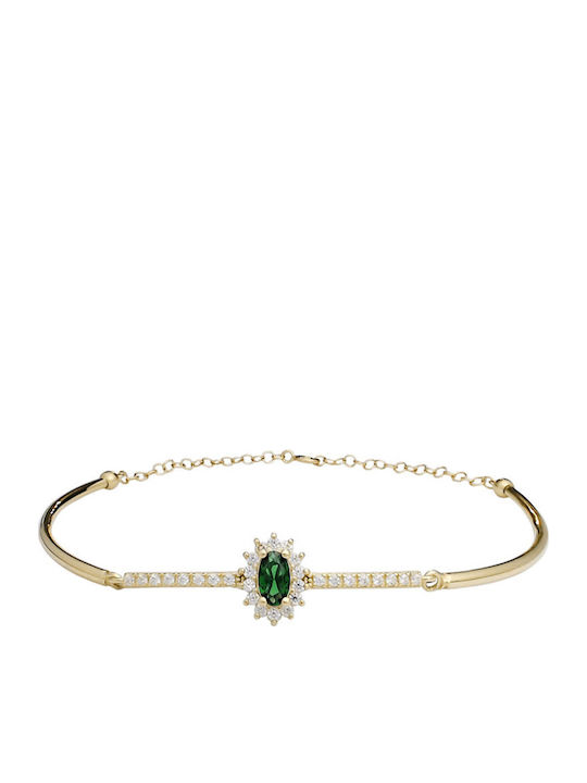 Daskalakis Women's Bracelet Rosette made of Gold 14K with Zircon
