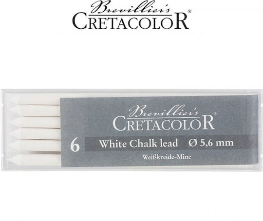 Cretacolor 6 Weiß Kreidebleistifte 5,6mm