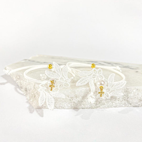 Daskalakis Christening Charm Bracelet White 75 Pieces