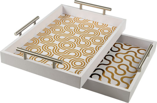 Zen Collection Διακοσμητικός Δίσκος Ξύλινος Ορθογώνιος 2τμχ