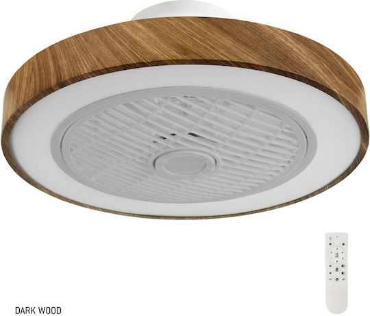 Gruppe CMBF-FS6008 Πλαφονιέρα 50cm με Φως Dark Wood