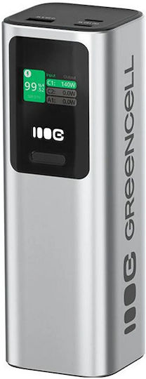 Green Cell PowerPlay Ultra 25200mAh 140W με Θύρα USB-A και Θύρα USB-C Γκρι