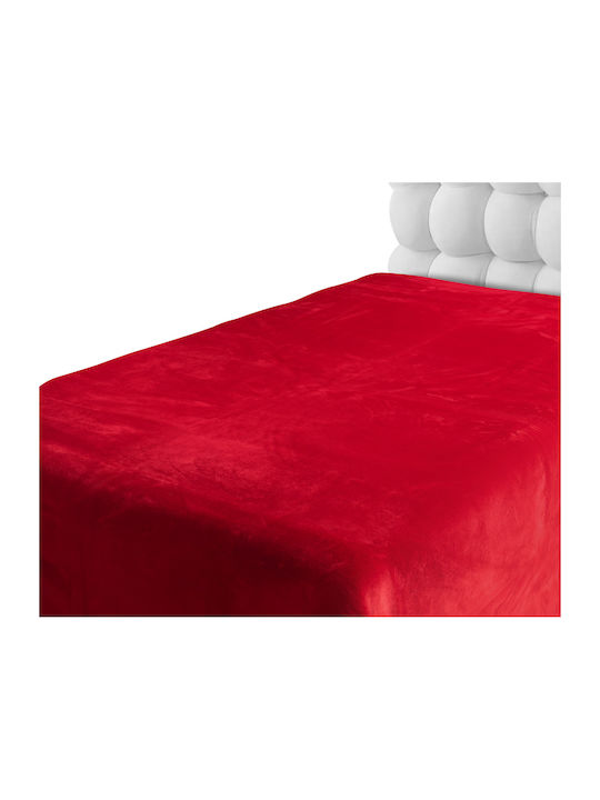 Silk Fashion Κουβέρτα Βελουτέ Μονή 160x220εκ. Κόκκινο