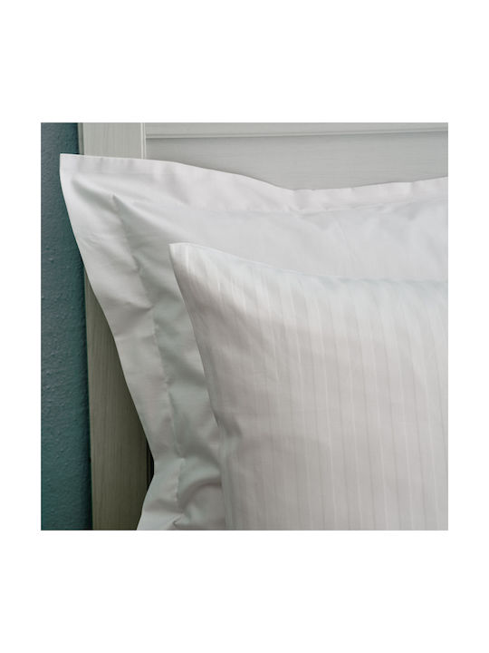 Charalambidis Textiles Satin Pillowcase Set White 52x72cm.