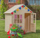 Multifunctional Wooden Kids Playhouse Garden Brown 118x90x146cm