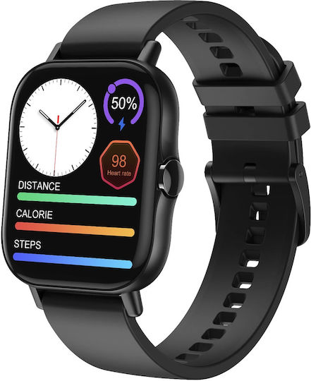 NanoFiT PRO Aluminium Smartwatch με Παλμογράφο (Μαύρο)