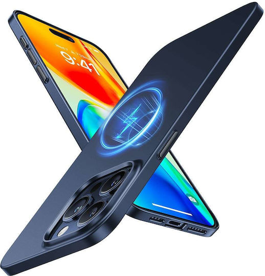 Torras Originfit-mag Umschlag Rückseite Kunststoff Marineblau (iPhone 15 Pro Max)