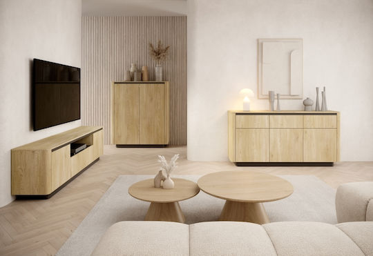 TV Stand Wooden Beige L200xW54xH38cm