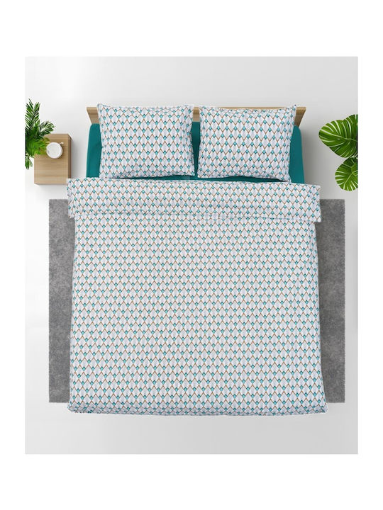 Heinner Set Huse Pentru Pilote 100% Bumbac 180x200cm Semidublu Cu 2 Fețe De Pernă & 1 Cearceaf Albastru