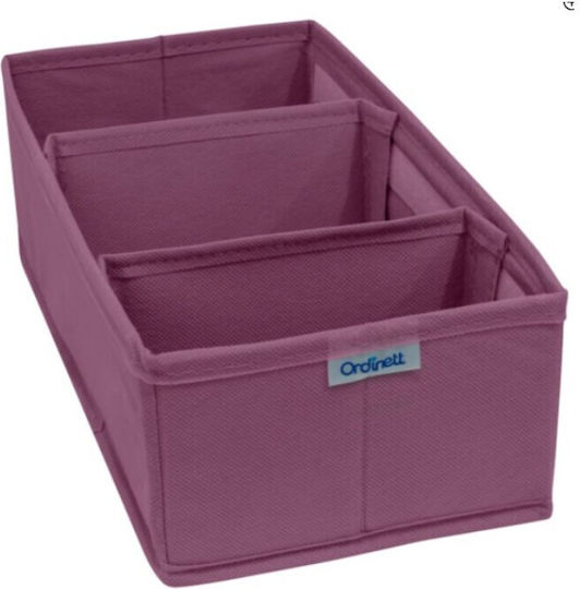 Ordinett Fabric Storage Case for Ties / Belts / Underwear in Pink Color 30.5x15.5x10cm 1pcs