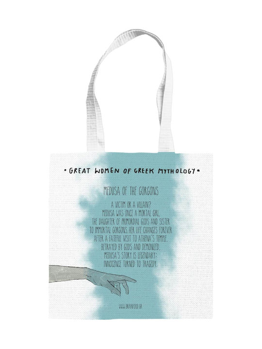 Brainfood Tote Bag Fabric Suede Shopping Bag Medusa Gorgons 38x42 Great Women Greek Mythology