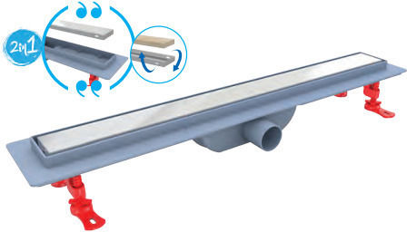 Canal Duș Scurgere Duscheline Optimal Vision Inox 40cm Cadru Plastic