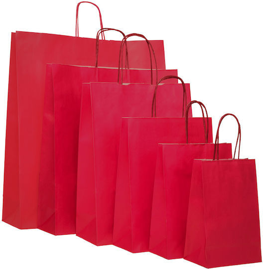 Χάρτινη Σακούλα Κόκκινο Στριφτό Premium 27x12x37 250τεμ