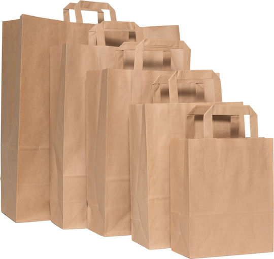 Pungă de Hârtie Kraft Plată Netedă 26x12x35 250 Bucăți