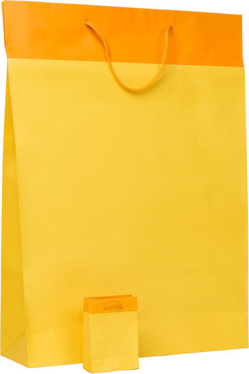 Paper Bag Yellow Laminated Bag Rope Handle 33x10x45 144 Pieces
