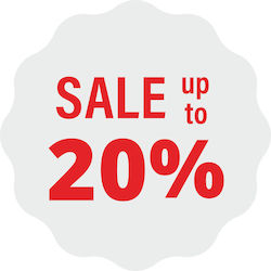 Schaufenster- und Wandsticker Ermäßigung Sale Bis Zu 20 % Kode 19629 Schaufenster- und Wandsticker Ermäßigung Sale Bis Zu 20 % Kode 19629