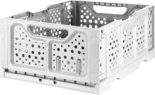 Bama Italy Multipurpose Crate 40x30x17cm Foldable Stackable Capacity 20lt Plastic 0.55kg Cream Handles