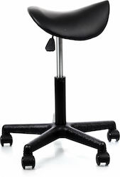 Pony Medical Stool Black Ergonomic Wheeled Anatomical Position Massage Bed Physiotherapy Reflexology Dentists Shock Absorber Plastic Base