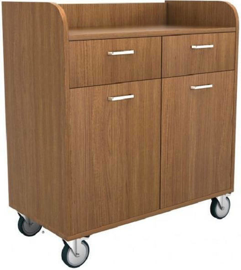Waiter Storage Cupboard Cutlery Wheels 2 Drawers 2 Doors 840x500x910mm Rm655 3514