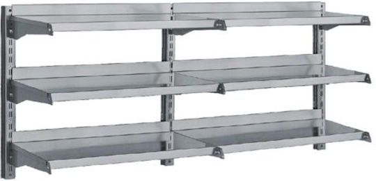 Ράφια Τοίχου Inox Τριπλά 140x40x67cm 6*r|3*rk|12*rb