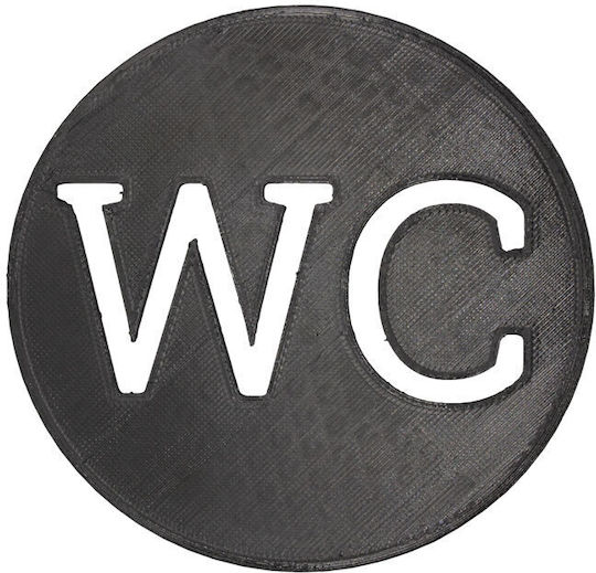 Στρογγυλή Πλαστική Πινακίδα Σήμανσης Wc Αυτοκόλλητη Ταινία
