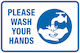 Αυτοκόλλητο Please Wash Your Hands Κωδ 17500