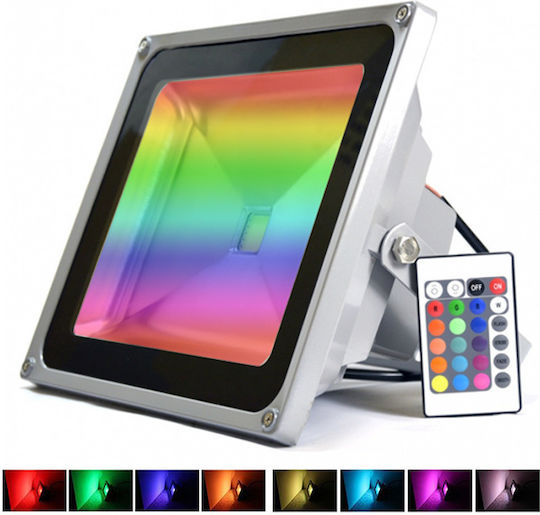 RGB LED Flood Light 20W Waterproof Remote Control & Alternating Multicolor Lighting OEM 4120
